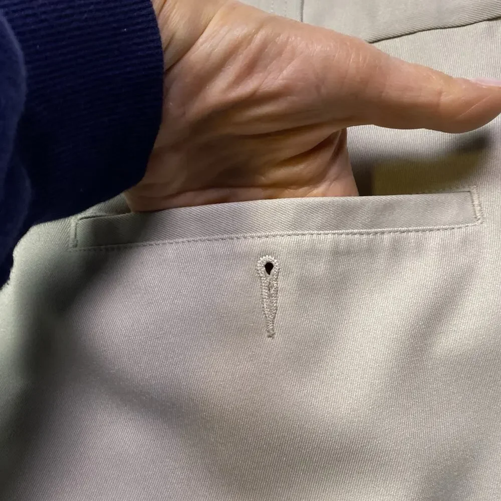 Oak Hill Men's 48 x 28 Big & Tall‎ Wrinkle Free No Iron Tan Khaki Dress Pants